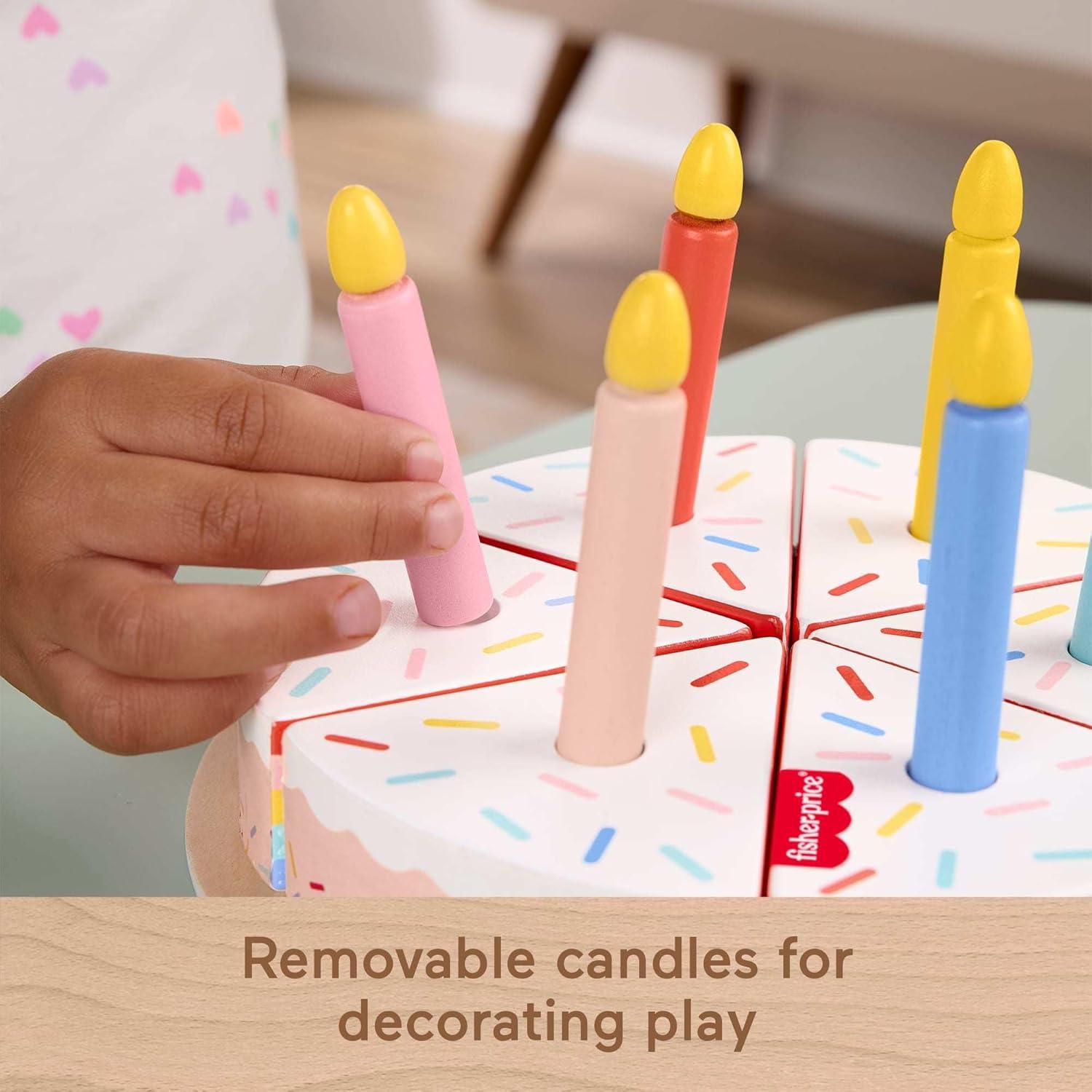 imageFisherPrice Wood Pretend Play Toy Fruit Pie Tiny Garden 16Piece Wooden Food Puzzle Set for Preschool Kids Ages 3 Years Amazon ExclusiveCake
