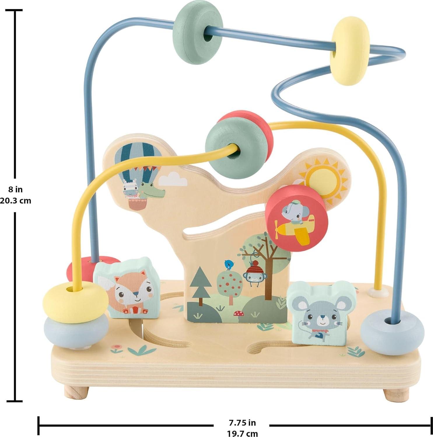 imageFisherPrice Wood Toddler Toy Bead Maze Woodland AnimalThemed Activity for Fine Motor Skill Development Infants Ages 1 Years Amazon Exclusive