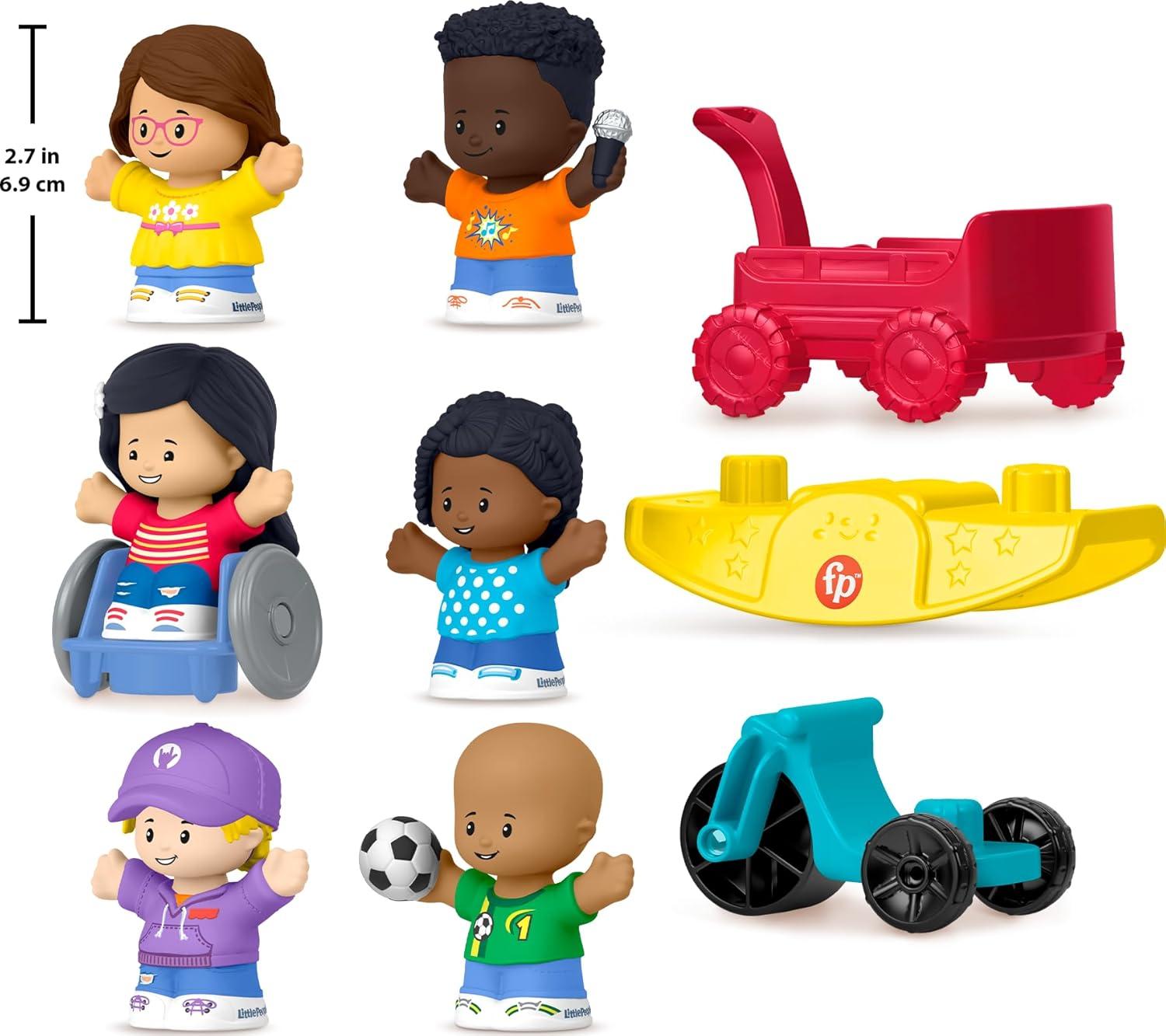 imageLittle People Toddler Toys Play for All Figure and Accessory Pack 9Piece Set for Pretend Play Ages 1 Years