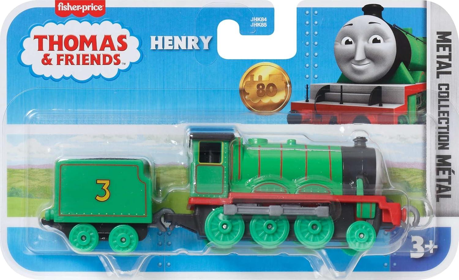 imageThomas ampamp Friends by FisherPrice Train Large PushAlong DieCast Henry Engine ampamp Cargo Car from The Classic ampamp All Engines Go Series for Preschoolers