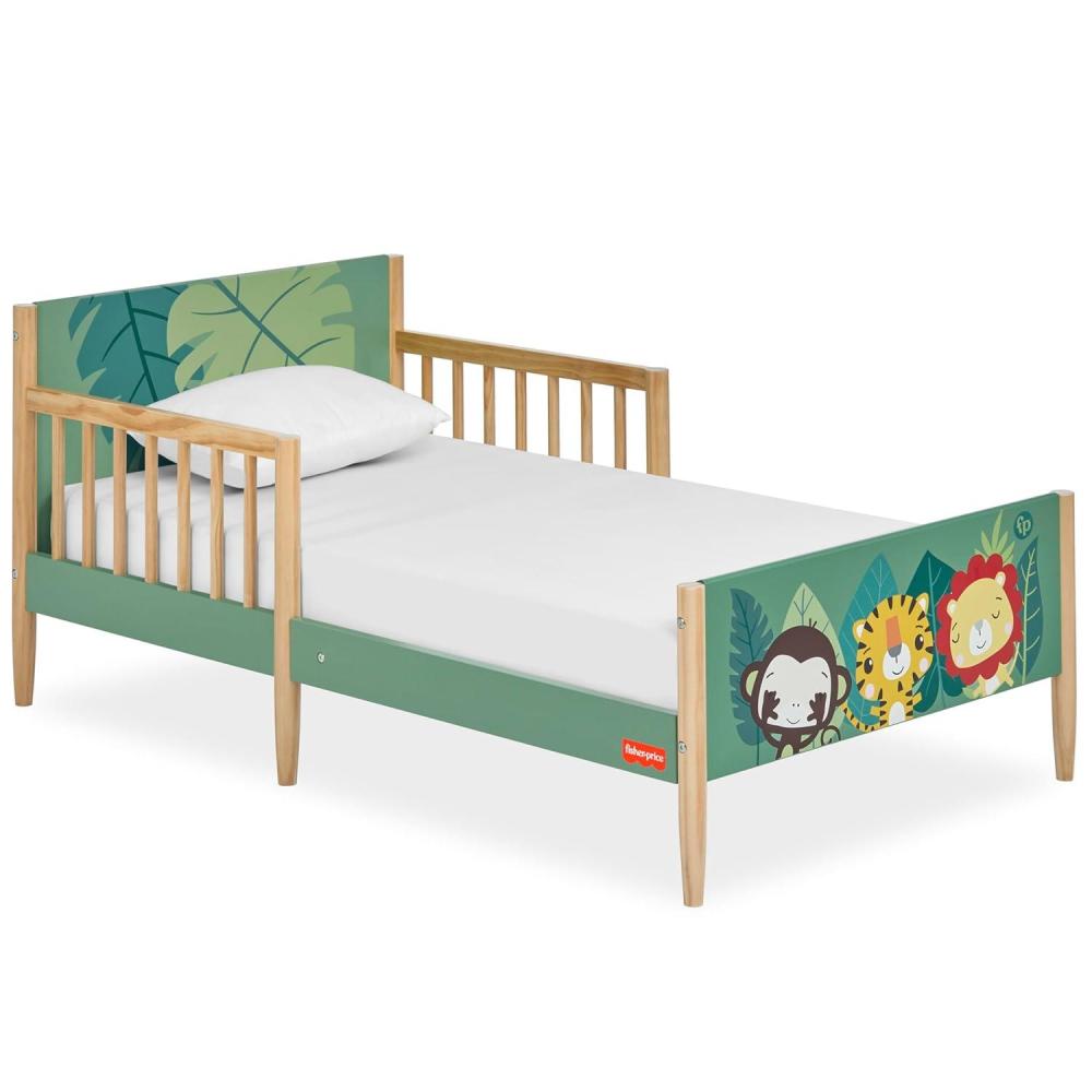 imageDream On Me FisherPrice Fauna Collection Safari Toddler Bed Jungle Print JPMA Certified Easy to Assemble