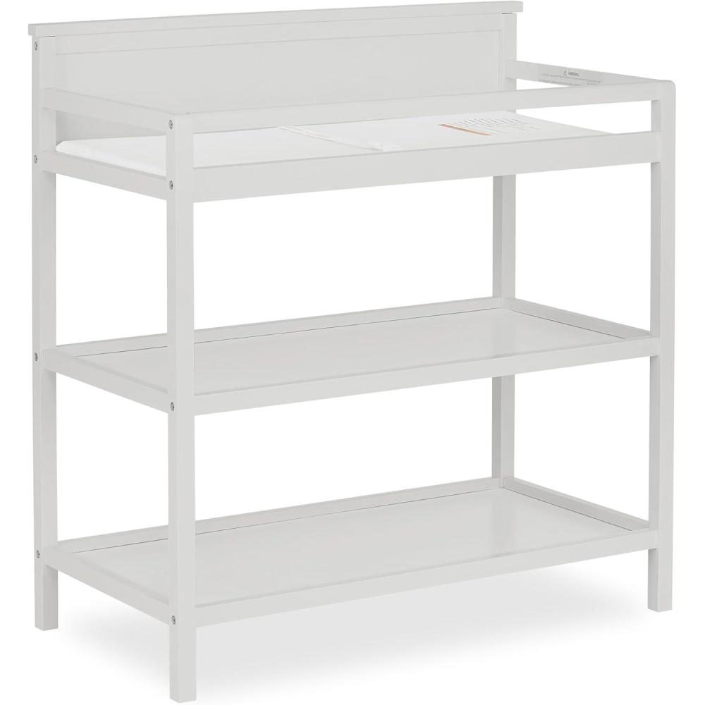imageFisher Price by Dream On Me Baby Changing Table Matte Black Vintage Oak  Greenguard Gold ampamp JPMA Certified Wooden Nursery Dresser with Storage Shelves  Compact Sturdy ampamp EasytoClean DesignGrey