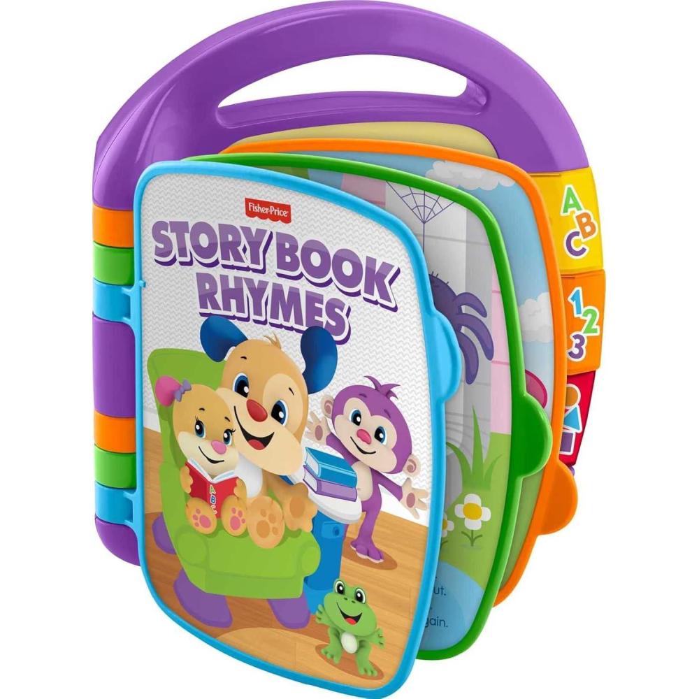 imageFisherPrice Baby Learning Toy Laugh ampamp Learn Storybook Rhymes Musical Book with Lights ampamp Sounds for Infants Ages 6 Months