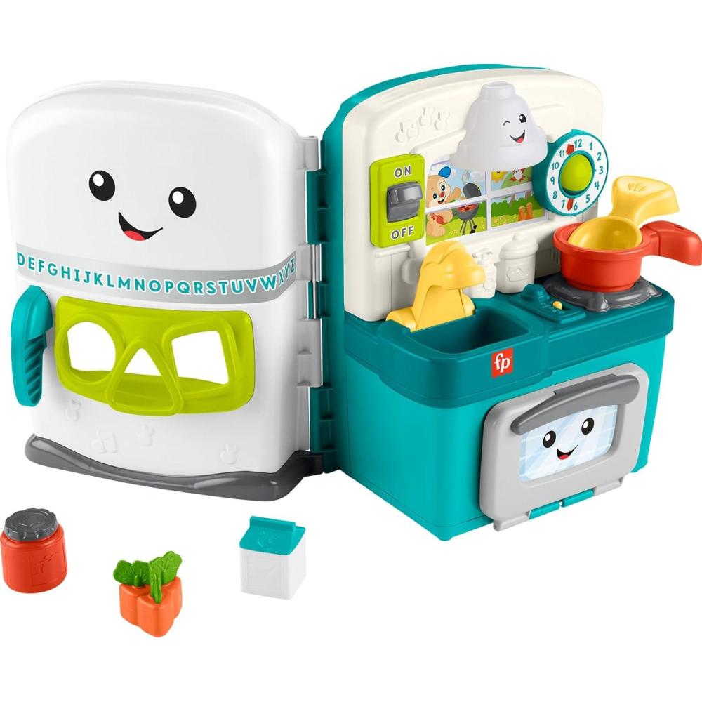 imageFisherPrice Baby ampamp Toddler Toy Laugh ampamp Learn Learning Kitchen Playset with Music Lights ampamp 5 Play Pieces for Kids Ages 6 Months