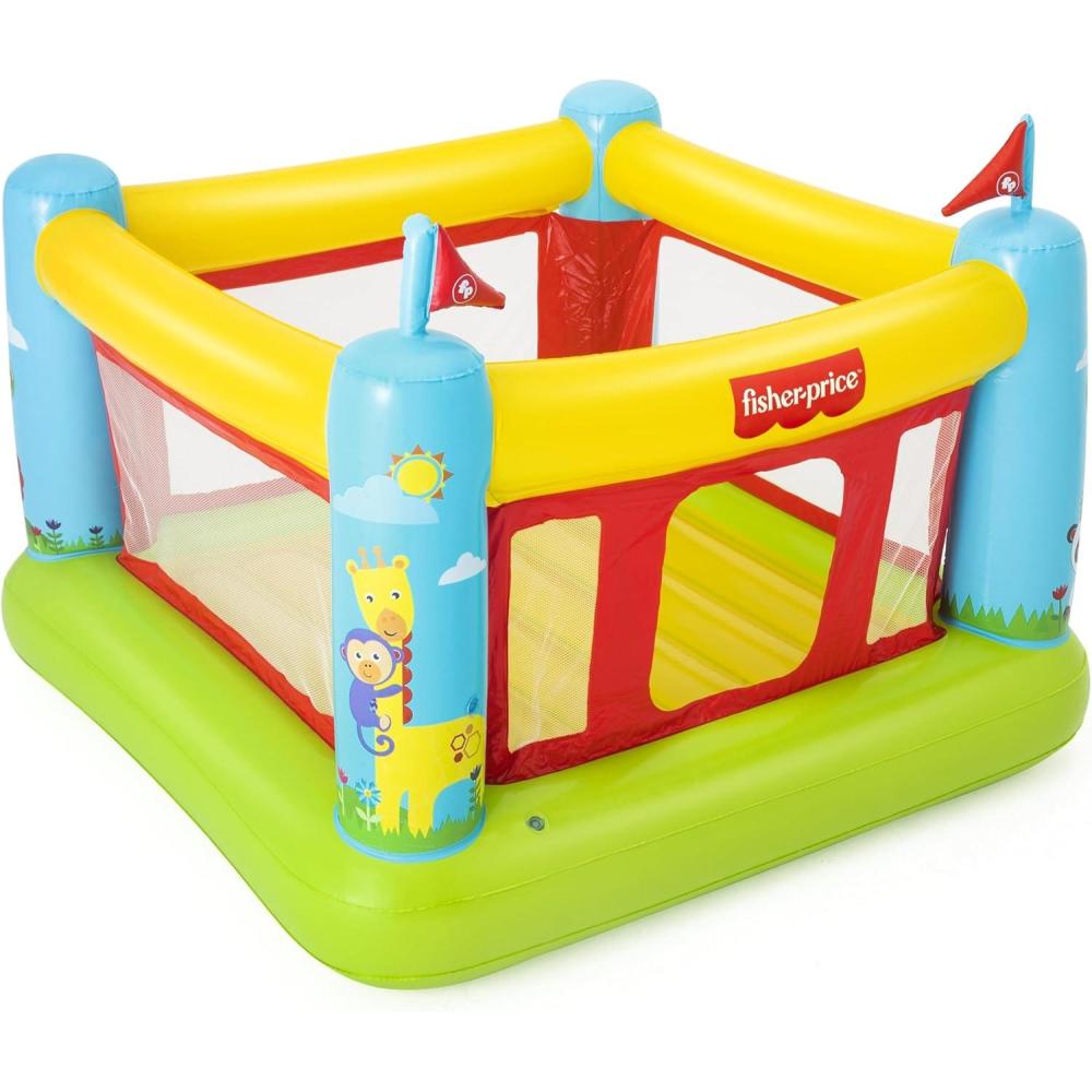 imageFisherPrice Bouncetastic Inflatable Bouncer Indoor and Outdoor Bounce House for Kids Great for Ages 3