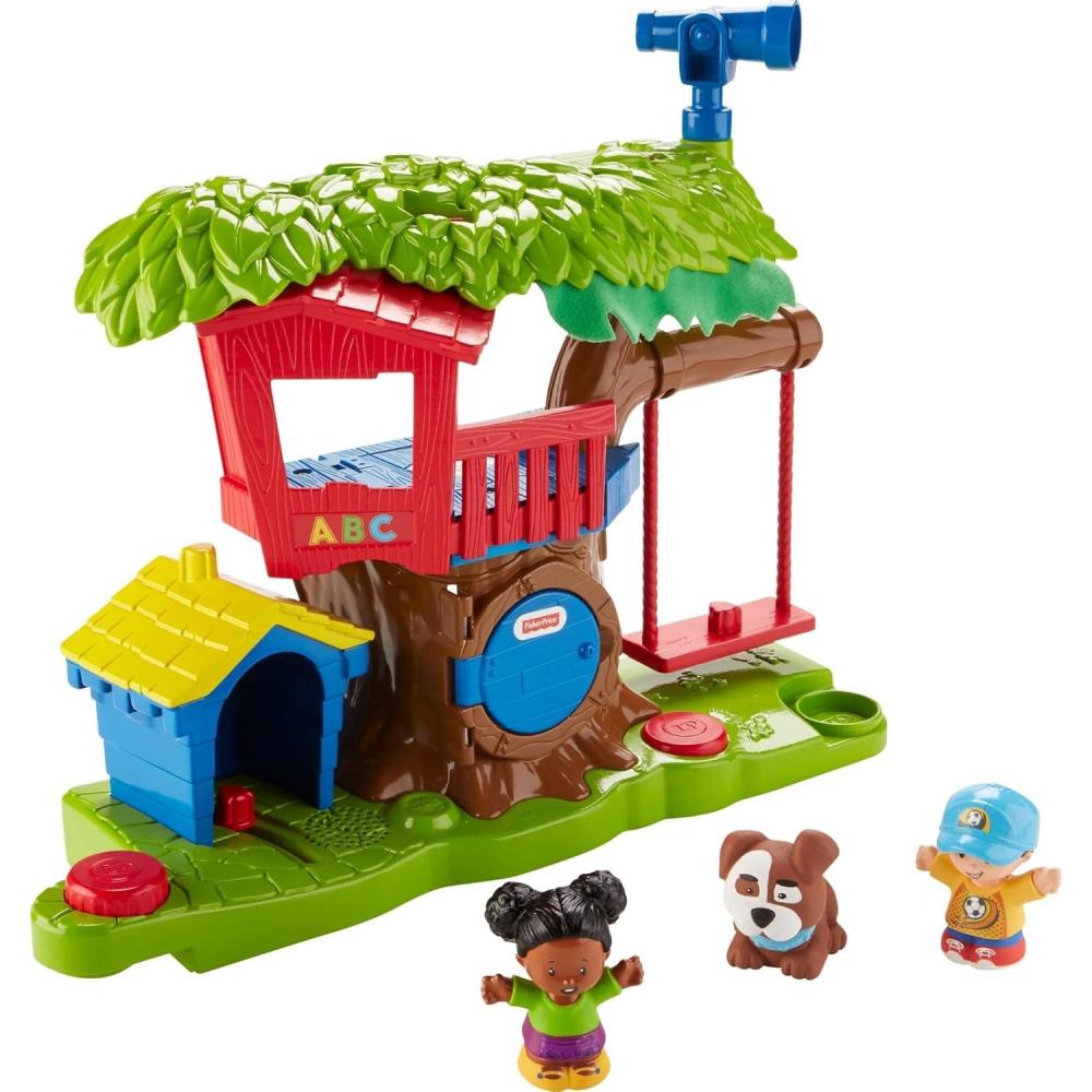 imageFisherPrice Little People Toddler Musical Toy Swing ampamp Share Treehouse Playset with 3 Figures for Pretend Play Ages 1 Years Amazon Exclusive