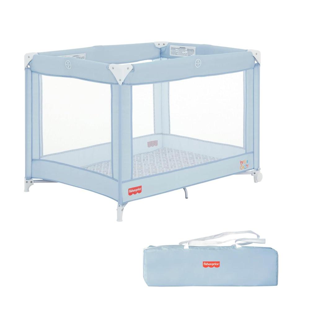 imageFisherPrice Play All Day Portable Playard ASTM Certified Ideal for Babies ampamp Toddler OneHand Fold Breathable Mesh Travel Playard with Carry Bag Easy to Clean BlackMoonmist