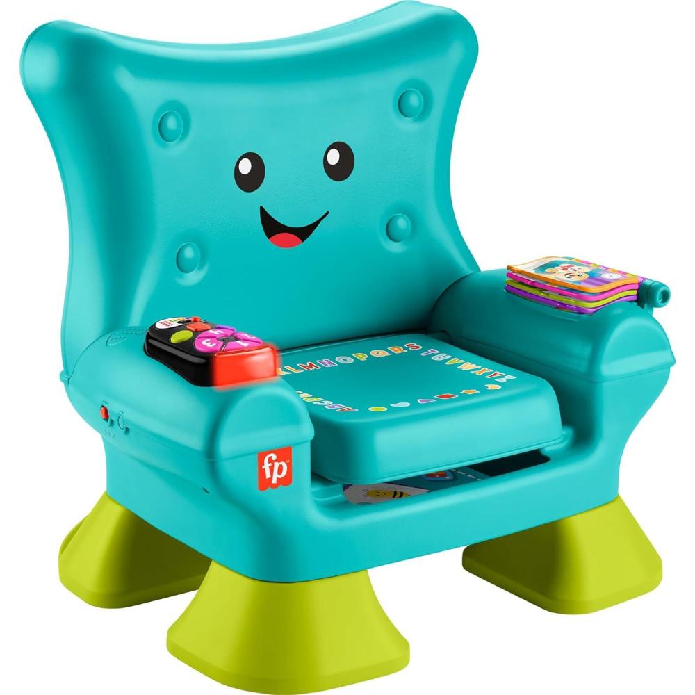 imageFisherPrice Toddler Learning Toy Laugh ampamp Learn Smart Stages Chair with Music Lights ampamp Activities for Infants Ages 1 Years Teal