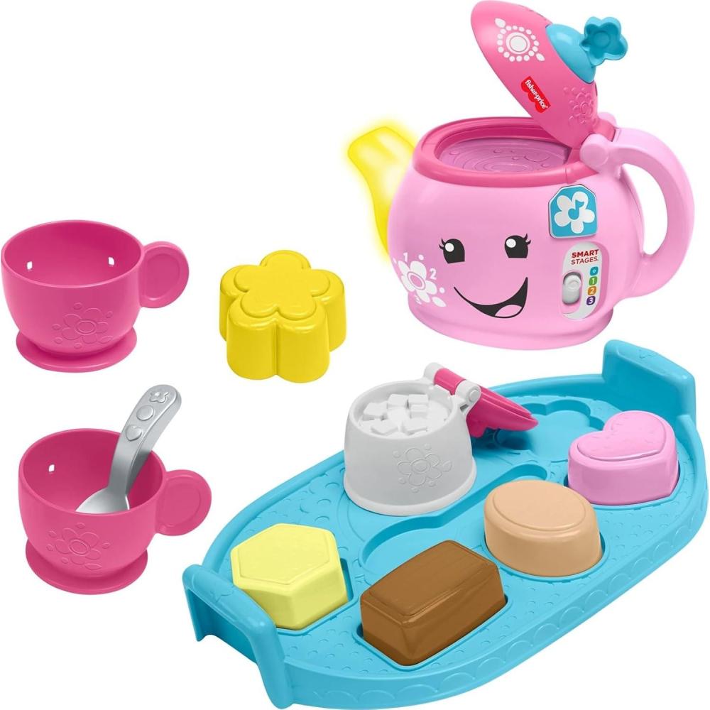 imageFisherPrice Toddler Toy Laugh ampamp Learn Sweet Manners Tea Set with Music ampamp Lights for Educational Pretend Play Kids Ages 18 MonthsFrustration Free Packaging