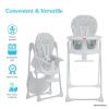 Fisher Price Tiny Bites Baby & Toddler Highchair – Cloud Grey, One-Click Folding, 7 Adjustable Height Levels, 2 Recline Positions, Removable Dishwasher-Safe Tray, Lightweight, Space-Saving(Cloud Grey)