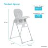 Fisher Price Tiny Bites Baby & Toddler Highchair – Cloud Grey, One-Click Folding, 7 Adjustable Height Levels, 2 Recline Positions, Removable Dishwasher-Safe Tray, Lightweight, Space-Saving(Cloud Grey)