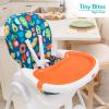 Fisher Price Tiny Bites Baby & Toddler Highchair – Cloud Grey, One-Click Folding, 7 Adjustable Height Levels, 2 Recline Positions, Removable Dishwasher-Safe Tray, Lightweight, Space-Saving(Rainbow Sherbert)