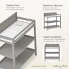 Fisher Price by Dream On Me Baby Changing Table, Matte Black Vintage Oak – Greenguard Gold & JPMA Certified, Wooden Nursery Dresser with Storage Shelves – Compact, Sturdy & Easy-to-Clean Design(Storm Grey)