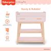 Fisher Price by Dream On Me Baby Changing Table, Matte Black Vintage Oak – Greenguard Gold & JPMA Certified, Wooden Nursery Dresser with Storage Shelves – Compact, Sturdy & Easy-to-Clean Design(Blush Pink)
