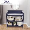 Fisher Price by Dream On Me Baby Changing Table, Matte Black Vintage Oak – Greenguard Gold & JPMA Certified, Wooden Nursery Dresser with Storage Shelves – Compact, Sturdy & Easy-to-Clean Design(Navy)
