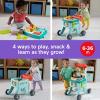 Fisher-Price Baby Learning Toy Laugh & Learn 4-in-1 Snack Cart Walker with 14 Pieces for Toddler Pretend Play Infants Ages 6+ Months