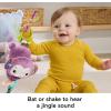 Fisher-Price Baby Stroller Toy Sing & Go Purple Monkey Musical Sensory Plush with Crinkle & Clackers for Newborns from Birth+(Monkey)