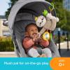 Fisher-Price Baby Stroller Toy Sing & Go Purple Monkey Musical Sensory Plush with Crinkle & Clackers for Newborns from Birth+(Sloth)