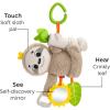 Fisher-Price Baby Stroller Toy Sing & Go Purple Monkey Musical Sensory Plush with Crinkle & Clackers for Newborns from Birth+(Sloth)