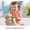Fisher-Price Baby Stroller Toy Sing & Go Purple Monkey Musical Sensory Plush with Crinkle & Clackers for Newborns from Birth+(Sloth)
