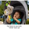 Fisher-Price Baby Stroller Toy Sing & Go Purple Monkey Musical Sensory Plush with Crinkle & Clackers for Newborns from Birth+(Sloth)