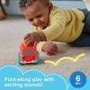 Fisher-Price Baby Toy Poppity Pop Dump Truck Push-Along Vehicle with Fine Motor Activities for Infants Ages 6+ Months(Fire Truck)