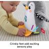 Fisher-Price Baby Tummy Time Toy Flap & Wobble Penguin, Plush with Music & Motion for Sensory Play Newborns Ages 0+ Months(Small)