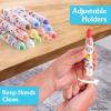 Fisher-Price™ Dustless Chalk Set – 12 Bright Colors with Adjustable Holders, Portable Storage Case, Washable Art Supplies, Safe & Non-Toxic, Draw on Chalkboards, Sidewalks, and Paper