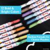 Fisher-Price™ Dustless Chalk Set – 12 Bright Colors with Adjustable Holders, Portable Storage Case, Washable Art Supplies, Safe & Non-Toxic, Draw on Chalkboards, Sidewalks, and Paper