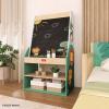 Fisher-Price Fauna Collection Wild Wonder Artist Center by Dream On Me, Jungle Print, Built-in Blackboard, Crafted with Durable Pinewood