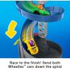 Fisher-Price Little People Toddler Toy Hot Wheels Spiral Stunt Speedway Race Track Playset with 2 Cars for Pretend Play Kids Ages 18+ Months