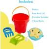 Fisher-Price Toddler 3-in-1 Beach Bucket, Portable Sprinkler and Sandcastle Mold | Water Toy and Sand Toys for Ages 18+ Months | Includes Sand Tools