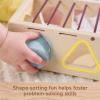 Fisher-Price Wood Baby Toy Flexi Shape Sorter, 7-Piece Wooden Activity with Elastic Bands for Infants & Toddlers Ages 9+ Months