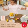 Fisher-Price Wood Kitchen Pretend Play Toy Pots & Pans Set, 19-Piece Playset Wooden, Metal & Fabric for Preschool Kids Ages 3+ Years(Pasta Chef)
