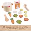 Fisher-Price Wood Kitchen Pretend Play Toy Pots & Pans Set, 19-Piece Playset Wooden, Metal & Fabric for Preschool Kids Ages 3+ Years(Veggie Soup)