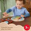 Fisher-Price Wood Preschool Toy Color Wheel Puzzle, 19 Wooden Pieces for Shape-Sorting Play, Preschool Kids Ages 3+ Years(Lady Bug)