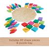 Fisher-Price Wood Preschool Toy Mandala Puzzle with Geometric Design, 41 Wooden Pieces for Kids Ages 3+ Years​