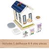 Fisher-Price Wood Pretend Play Toy Dollhouse, 6-Piece Wooden House Playset for Travel Preschool Kids Ages 3+ Years