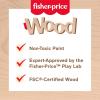 Fisher-Price Wood Pretend Play Toy Dollhouse, 6-Piece Wooden House Playset for Travel Preschool Kids Ages 3+ Years