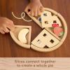 Fisher-Price Wood Pretend Play Toy Fruit Pie, Tiny Garden 16-Piece Wooden Food Puzzle Set for Preschool Kids Ages 3+ Years (Amazon Exclusive)(Fruit Pie)