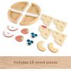 Fisher-Price Wood Pretend Play Toy Fruit Pie, Tiny Garden 16-Piece Wooden Food Puzzle Set for Preschool Kids Ages 3+ Years (Amazon Exclusive)(Fruit Pie)