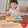 Fisher-Price Wood Toddler Toy Animal Puzzle, 12 Piece Wooden Shape-Sorting Activity for Preschool Kids Ages 2+ Years