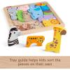 Fisher-Price Wood Toddler Toy Animal Puzzle, 12 Piece Wooden Shape-Sorting Activity for Preschool Kids Ages 2+ Years