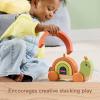 Fisher-Price Wood Toddler Toy Pull-Along Stacking Snail, Tiny Garden 6-Piece Wooden Activity for Motor Skill Development Kids Ages 18+ Months (Amazon Exclusive)