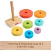 Fisher-Price Wood Toddler Toy Rock-a-Stack, 8-Piece Wooden Ring Stacking Activity for Fine Motor Skill Development Kids Ages 18+ Months