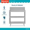 Fisher-Price by Dream On Me Sanibel Changing Table in Pebble Grey, with a 3.7” Thick Changing pad and Two Sturdy Shelves