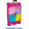 MEGA BLOKS First Builders Toddler Blocks Toy, Build ‘n Learn Portable Activity Table with 30 Pieces and Built-In Storage, Pink, Kids Ages 1+ Years (Amazon Exclusive)(Multicolor)