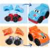 MEGA BLOKS First Builders Toddler Building Blocks Toy Set, Build & Race Rig with 19 Pieces, 2 Race Cars and Storage, Red, Ages 1+ Years