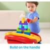 MEGA BLOKS First Builders Toddler Building Toy, Block Scooping Pull Wagon with 20 Pieces and Built-in Storage, Picks Up Blocks, Red, Kids Ages 1+(New Block Scooping Wagon)