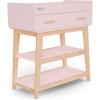 Fisher Price by Dream On Me Baby Changing Table, Matte Black Vintage Oak – Greenguard Gold & JPMA Certified, Wooden Nursery Dresser with Storage Shelves – Compact, Sturdy & Easy-to-Clean Design(Blush Pink)